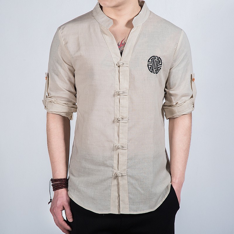 chinese frog button shirt