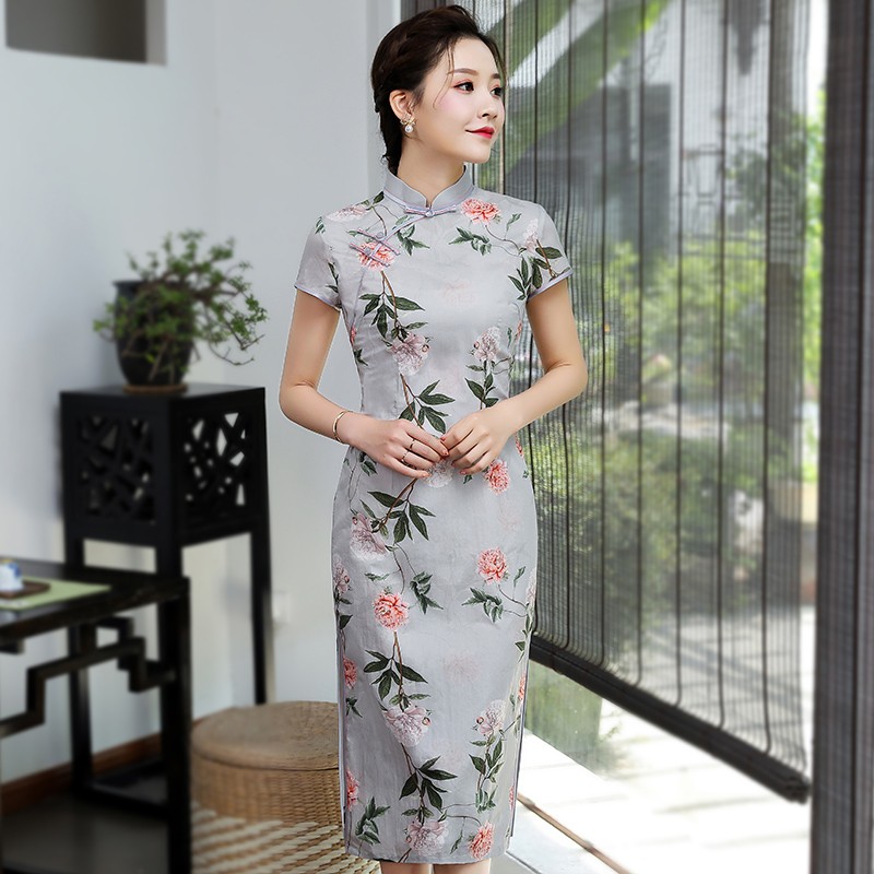 Chinese Dress Qipao Cheongsam Pretty Floral Print