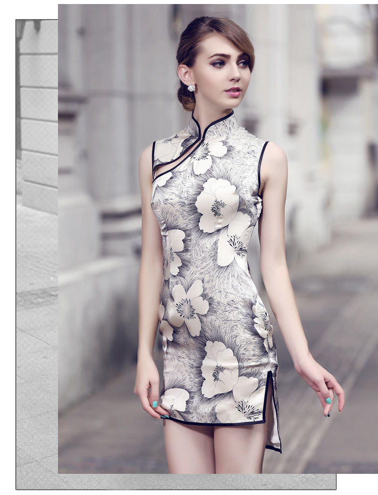 Floral Print Sex Modern Qipao Cheongsam Chinese Dress Qipao Cheongsam And Dresses Women 