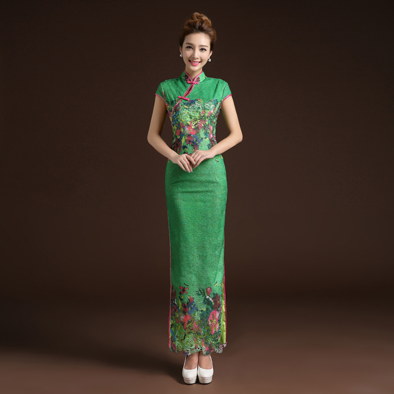 Remarkable Modern Lace Long Cheongsam Qipao Dress - B - Qipao Cheongsam ...