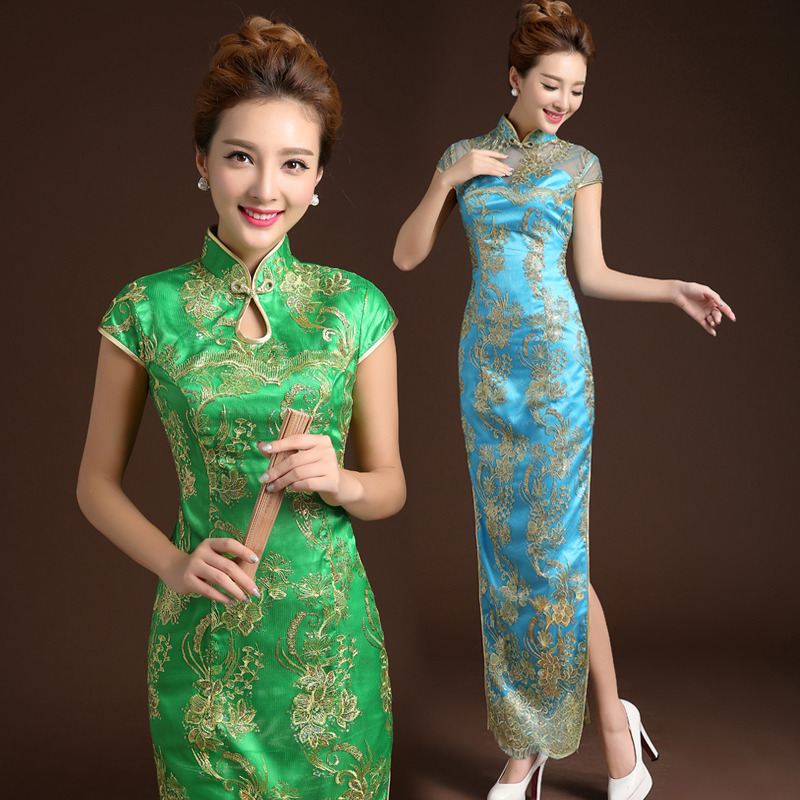 Endearing Embroidery Long Green Cheongsam Qipao Dress Qipao Cheongsam And Dresses Women 