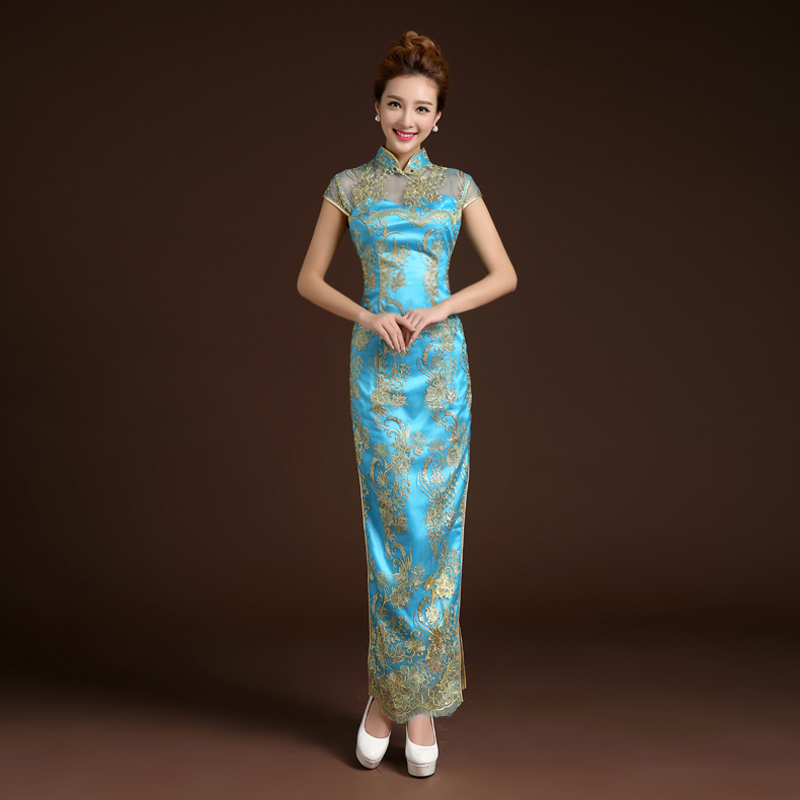 Captivating Embroidery Modern Long Cheongsam Qipao Dress Qipao Cheongsam And Dresses Women 