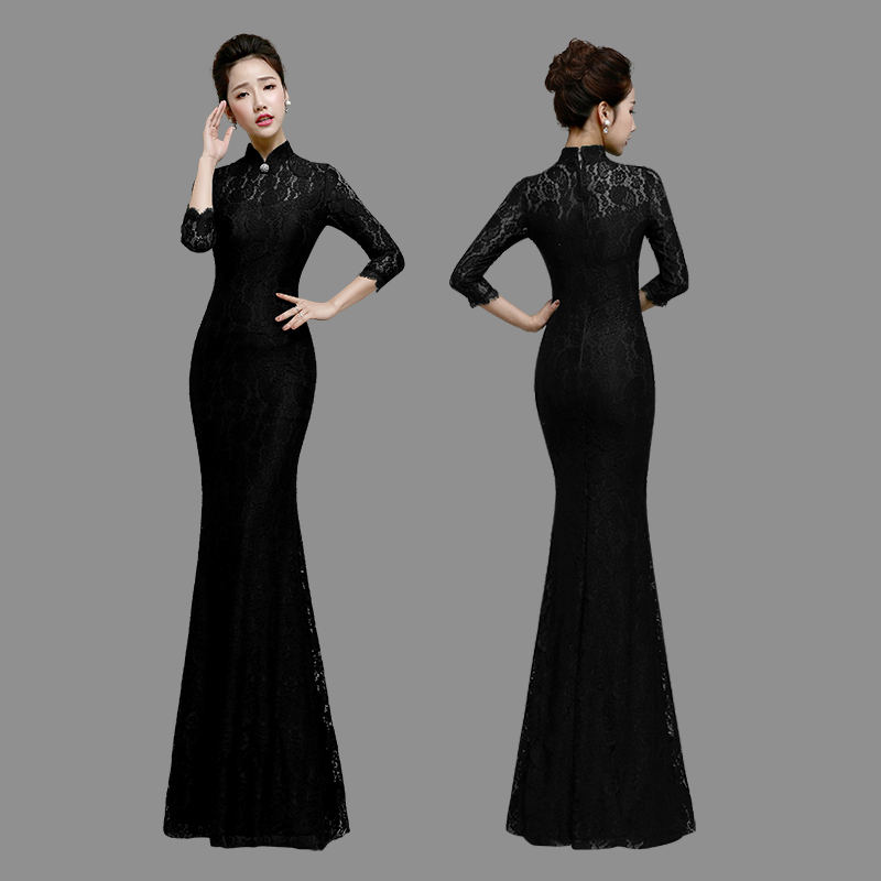 long black chinese dress