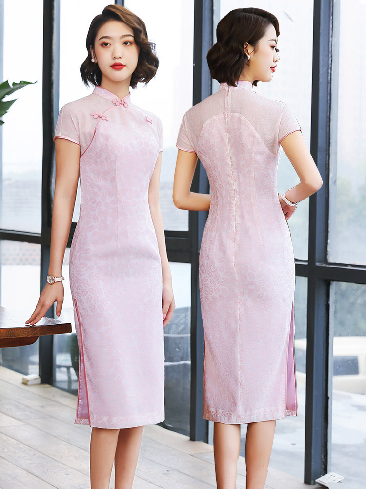 Elegant Back Zip Qipao Cheongsam Chinese Dress Pi