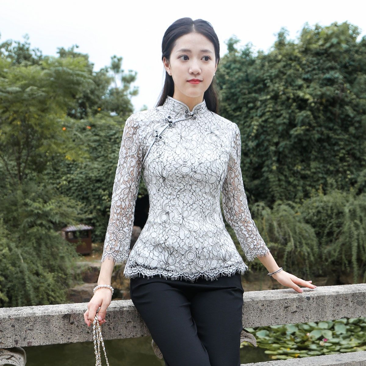 free-shipping-short-sleeve-ladies-chinese-shirt-summer-chinese-women-s-lotus-print-shirt-top