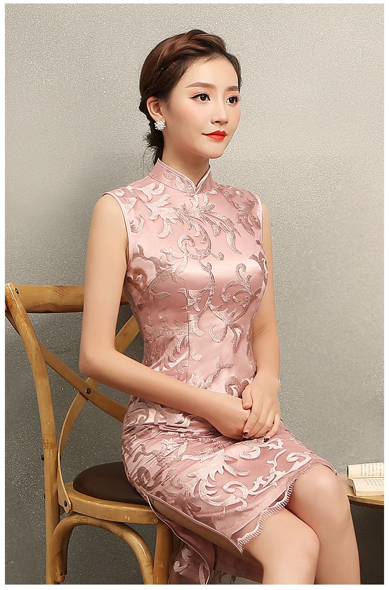 qipao cheongsam chinese lace sleeveless 9fuda dresses