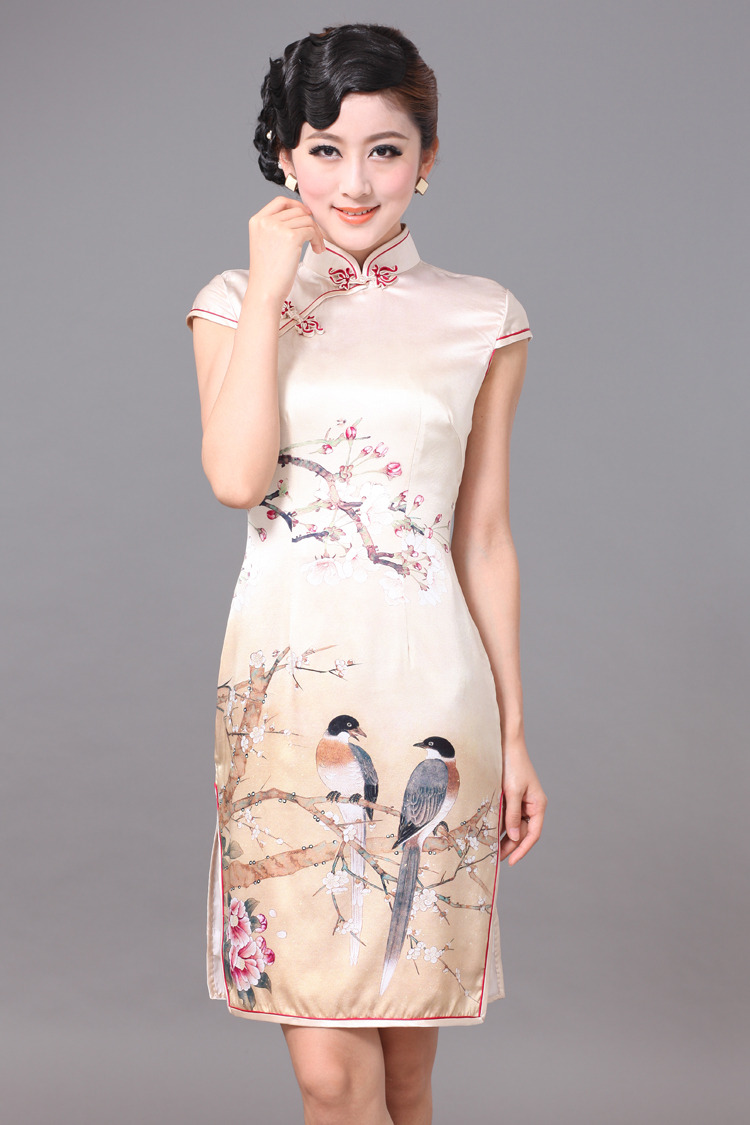 Wonderful Spring Silk Classical Cheongsam Qipao Cheongsam And Dresses Women 