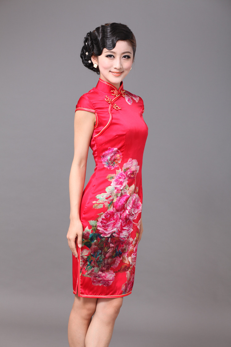 Breathtaking Red Silk Classical Cheongsam Qipao Cheongsam And Dresses 
