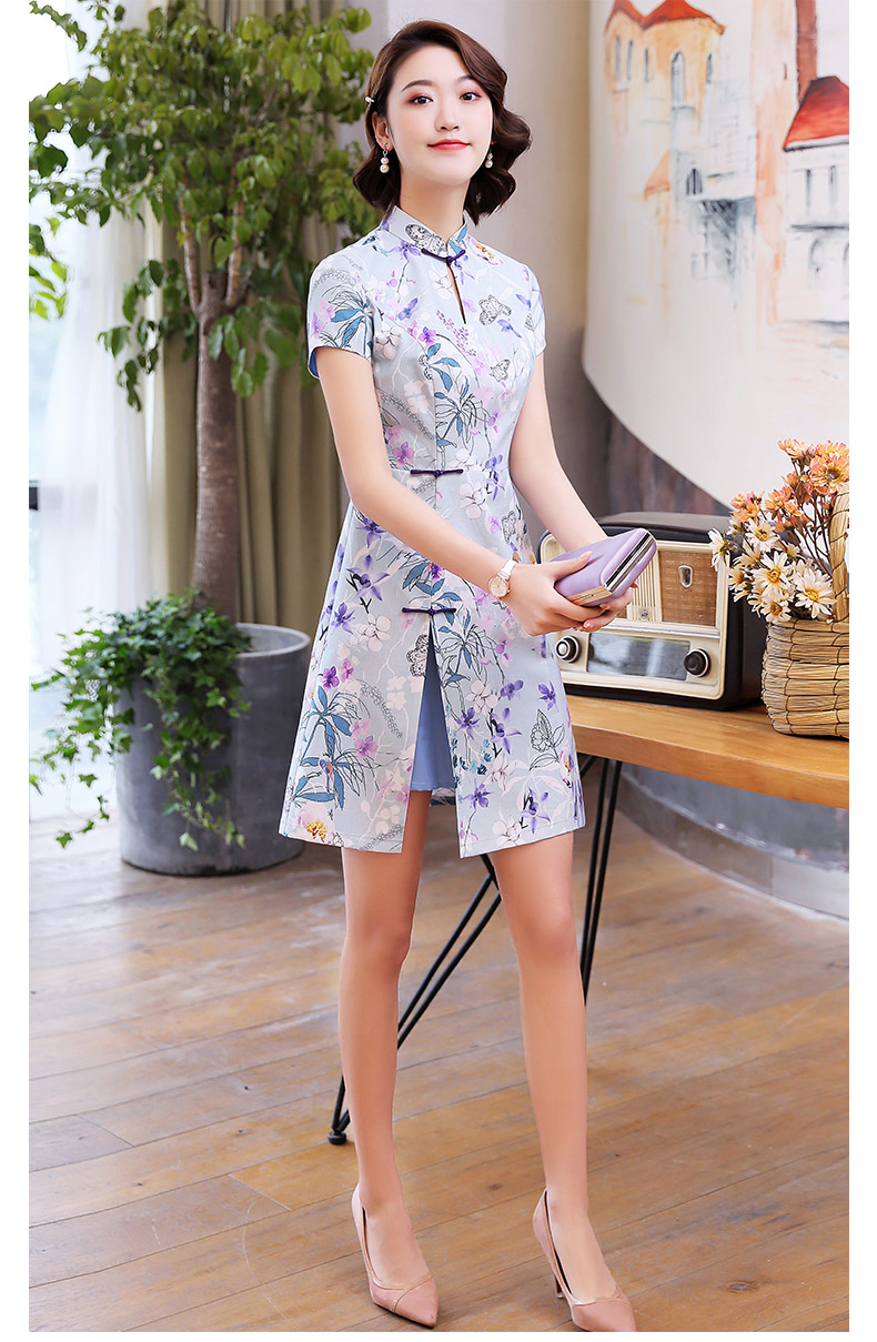 Nice Short Qipao Cheongsam Chinese Dress Pattern D Qipao Cheongsam