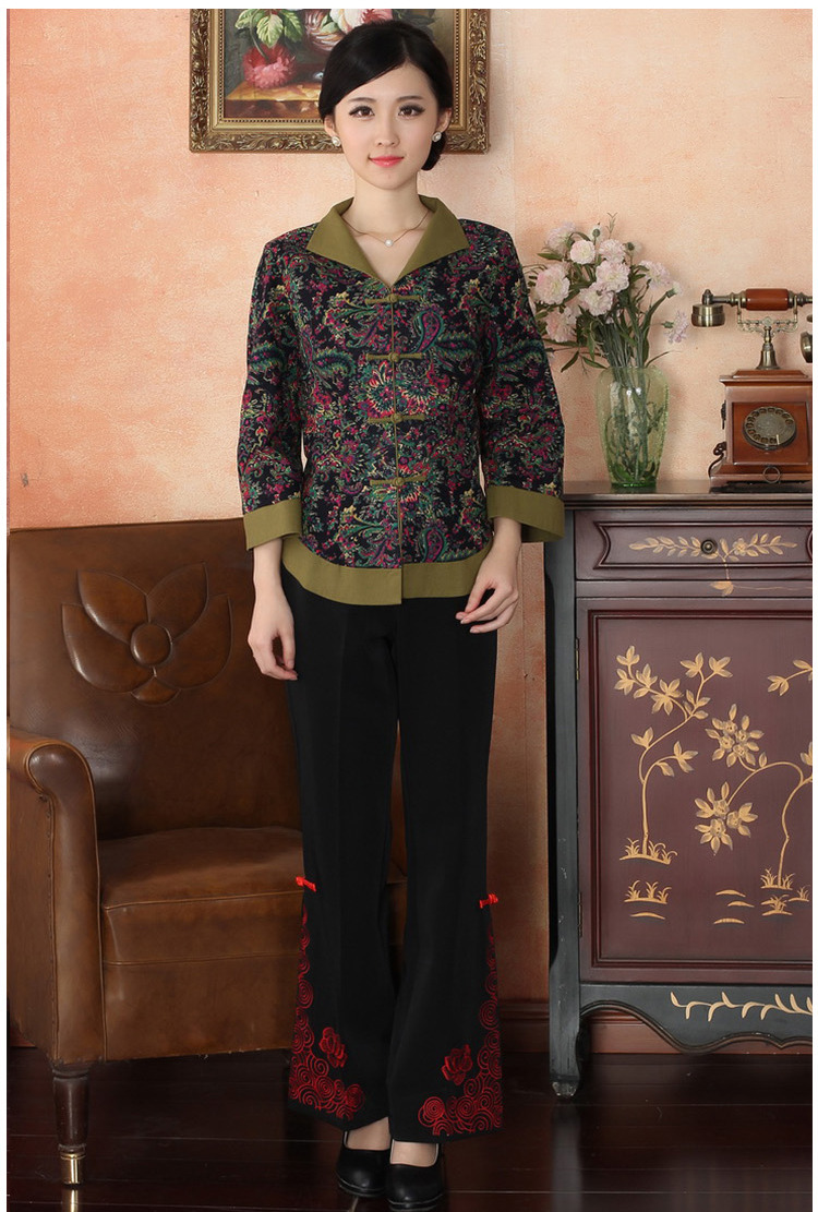 Desirable Paisley Pattern Chinese Tang Jacket - Black - Chinese Jackets ...