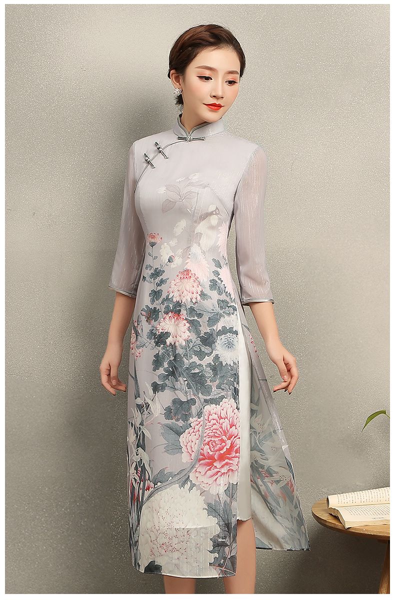 Enchanting Peony Flowers Ao Dai Qipao Cheongsam Dress - Qipao Cheongsam ...