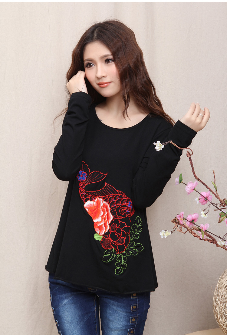 Pretty Embroidery Oriental Style Blouse - Black - Chinese Shirts ...