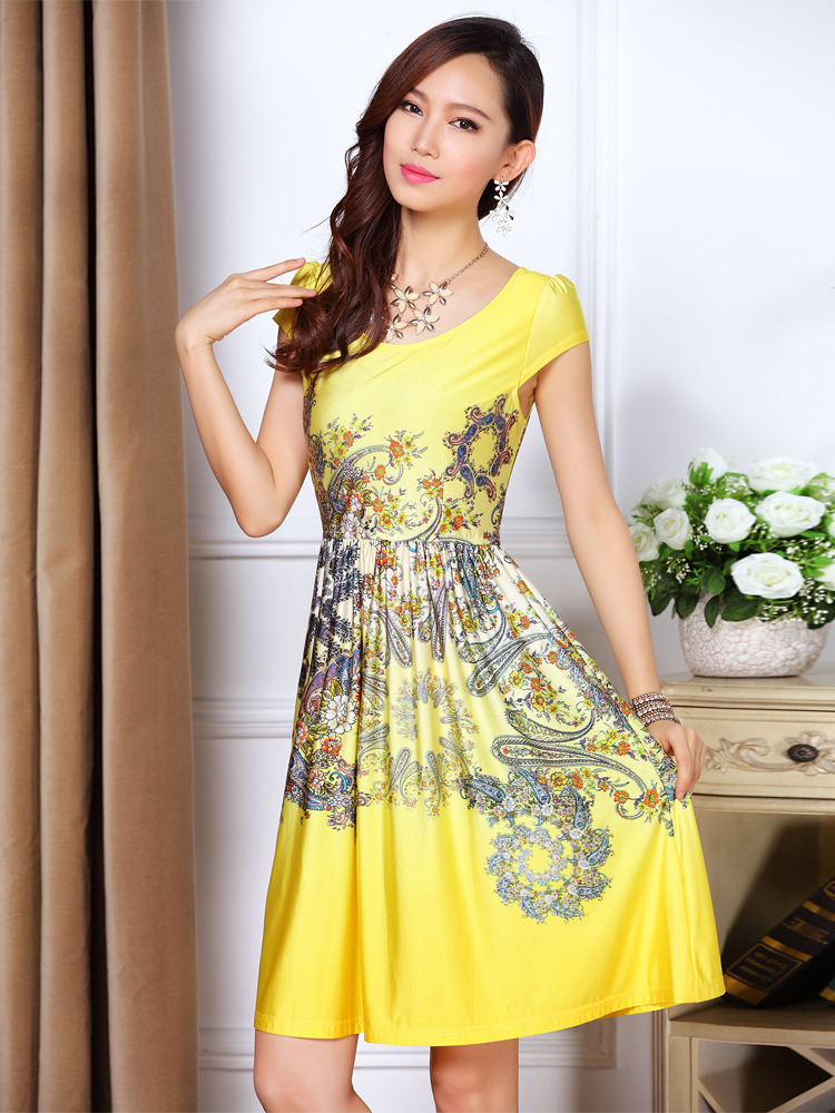 Fascinating Pattern Mandarin Style Short Dress - Qipao Cheongsam ...