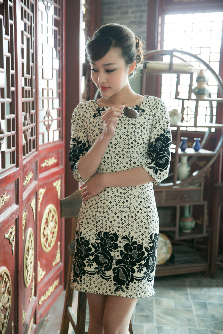 Wonderful Modern Cheongsam Style Short Dress - White - Qipao Cheongsam ...