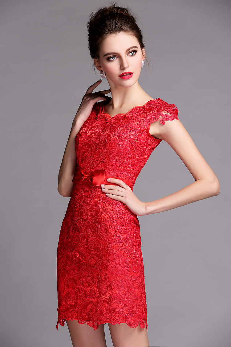 Charming Red Lace Modern Qipao Cheongsam Style Dress - Qipao Cheongsam ...