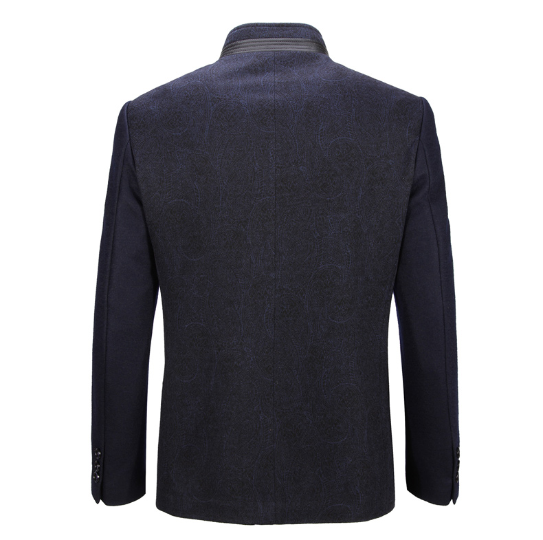 Modern Stand-up Collar Zhongshan Jacket - Dark Blue - Chinese Jackets ...