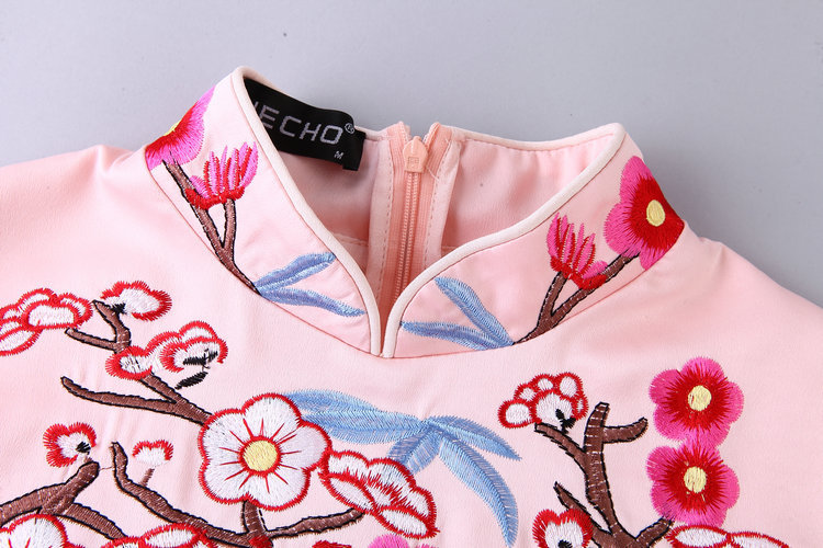 Lovely Blossom Embroidery Cheongsam Qipao Dress - Pink - Qipao ...