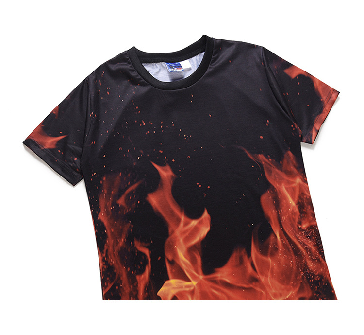 Red Fire Flame Print T-Shirt - T-Shirts - All Over Print Apparel