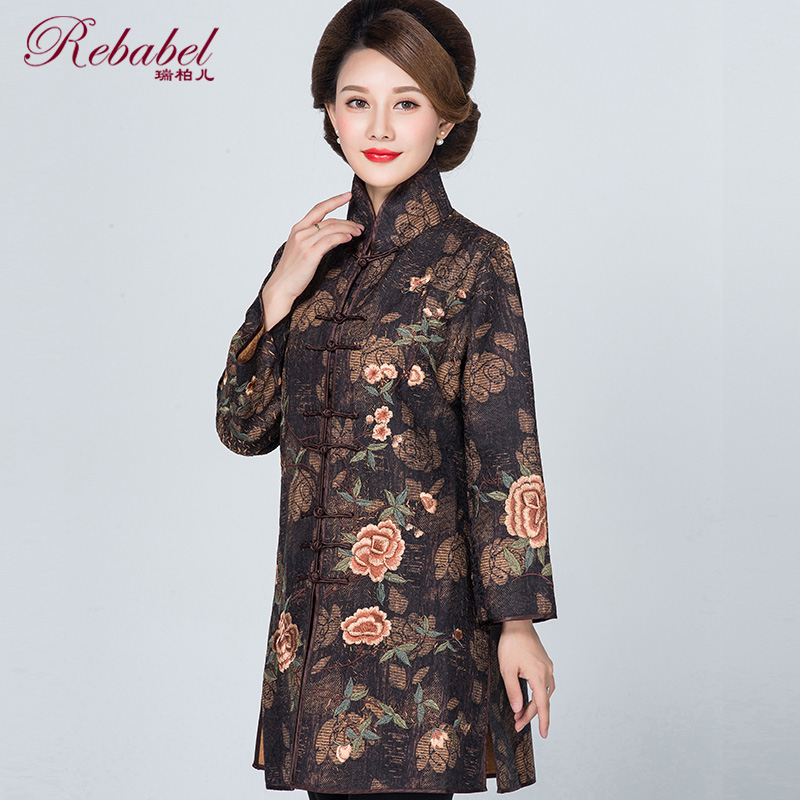 Gorgeous Roses Embroidery Chinese Style Jacket - Brown - Chinese ...