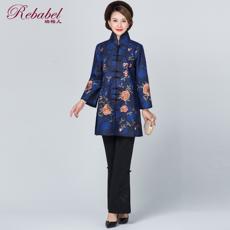 Gorgeous Roses Embroidery Chinese Style Jacket - Blue - Chinese Jackets ...