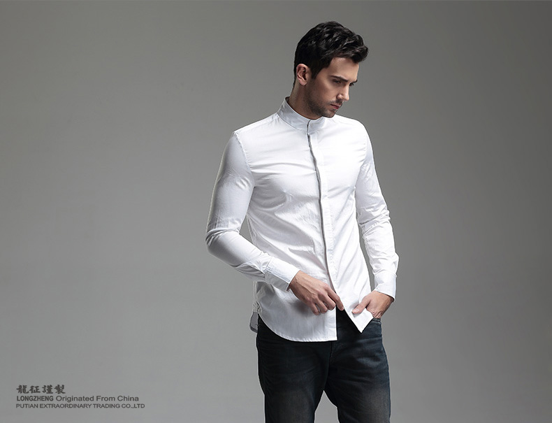 Fabulous Hidden Button Non-Iron Shirt for Men - White - Chinese Shirts ...