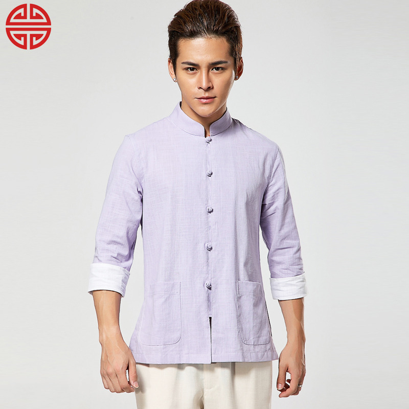 Fabulous Frog Button Stand-up Collar Jacket - Light Purple - Chinese ...
