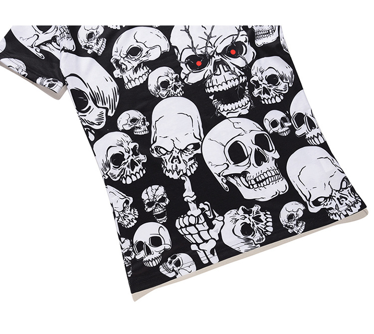 Mutiple Skulls Print T-Shirt - T-Shirts - All Over Print Apparel