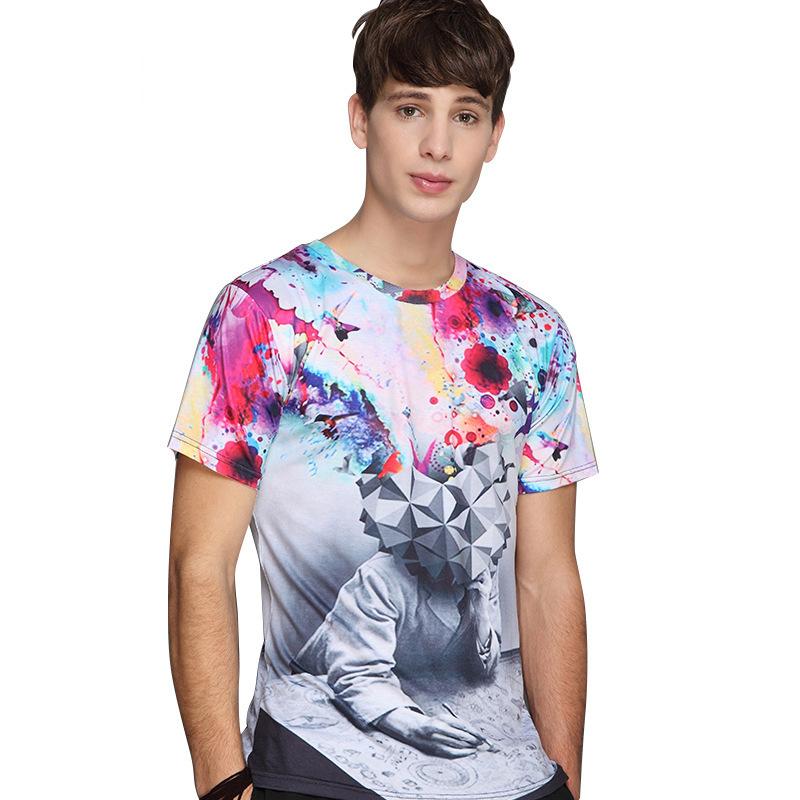 Abstract Brain Man Print T-Shirt - T-Shirts - All Over Print Apparel