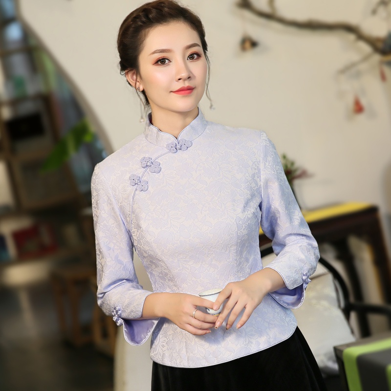 Excellent Jacquard Chinese Cheongsam Qipao Shirt - Chinese Shirts ...