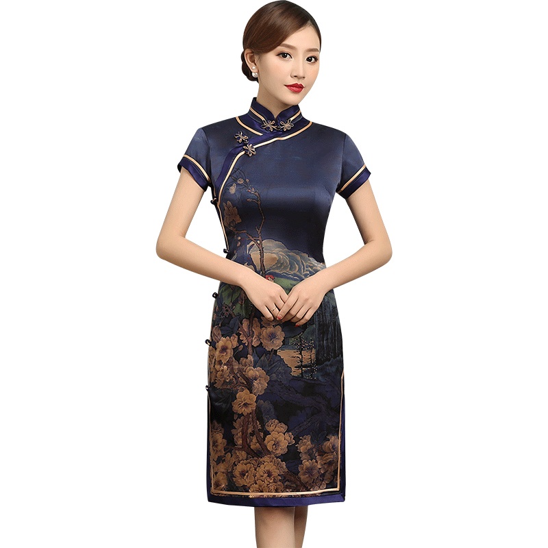 Fantastic Floral Print Silk Qipao Cheongsam Dress - Qipao Cheongsam ...