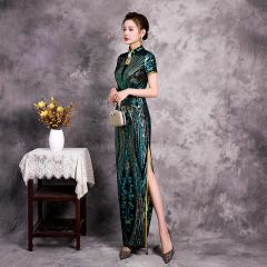 Oriental Qipao Cheongsam Chinese Dress -KLFLR1W3