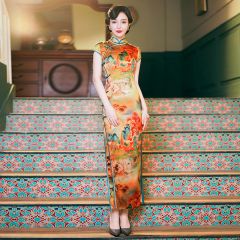 Oriental Qipao Cheongsam Chinese Dress -A5URLNPJG