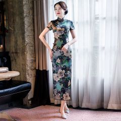 Oriental Qipao Cheongsam Chinese Dress -V1OZW63NE