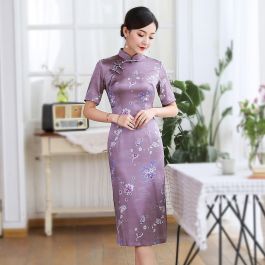 Purple deals cheongsam dress