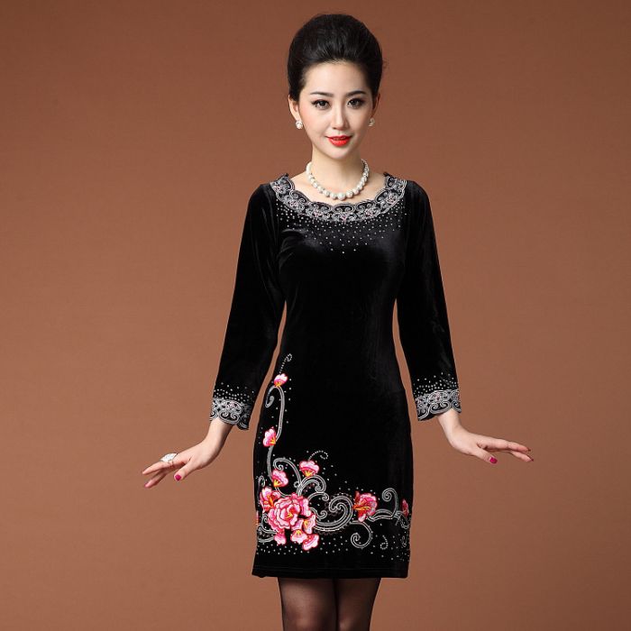 Ingenious Scoop Neck Mandarin Style Dress