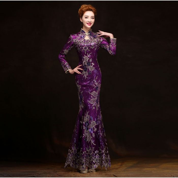 Purple Chinese Wedding Dress