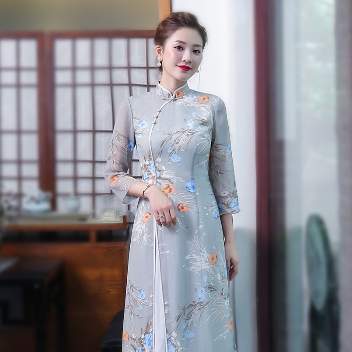 chiffon cheongsam